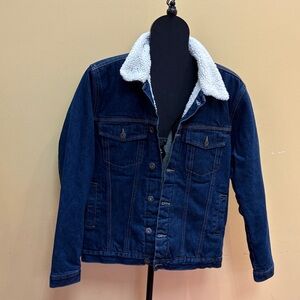 NWT Soul Star England Sherpa Fleece Lined Denim Jacket Size Medium